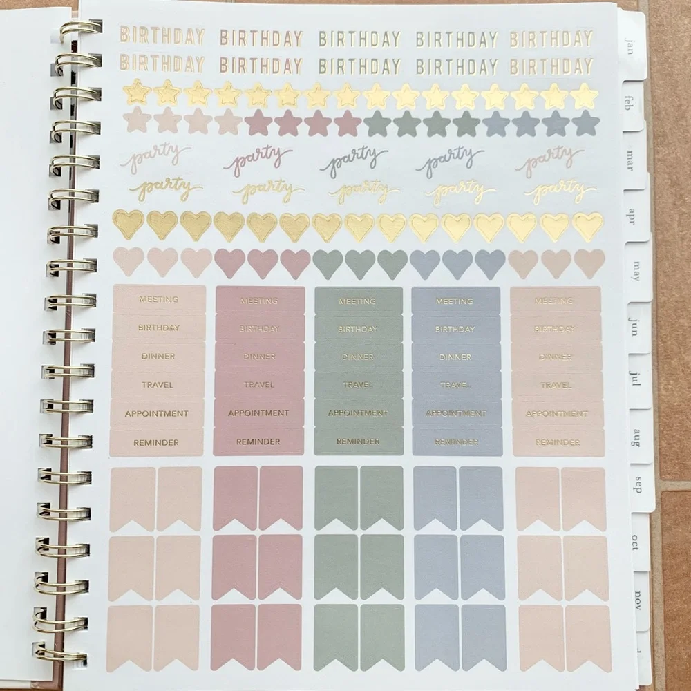 NWT Sugar Paper Pink & White Spiral Floral Weekly Monthly Agenda Planner 2026